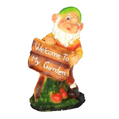 Фигура садовая Гном с табличкой "Welcome"