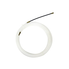 Протяжка кабельная нейлоновая НКП диаметр 3 мм длина 15 м с наконечниками (белая)