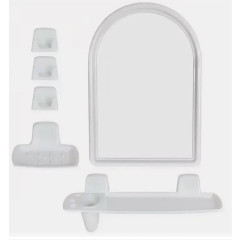 Набор д/ванной комнаты Беросси 56 белый мрамор зеркало 360х520 мм пластик НВ 05604000