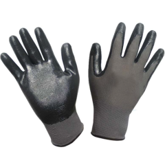 Перчатки нейлоновые с нитрил. покрытием черные (арт. 446) 240пар (1связка=12пар)