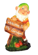 Фигура садовая Гном с табличкой "Welcome"