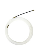 Протяжка кабельная нейлоновая НКП диаметр 3 мм длина 15 м с наконечниками (белая)
