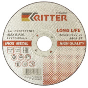 Диск отрезной 125х1,0х22,2мм (металл+нерж.) A60R-BF-Т41 Ritter LongLife HQ