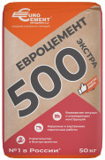 Цемент ЕВРО CEM I 42,5H (М500) 50кг Россия АКЦ. 39шт в палете