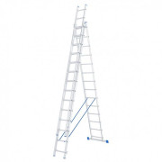 Лестница алюминиевая 3х14 ступеней трехсекционная СИБРТЕХ 97824
