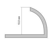 Профиль для плитки полукруглый 2,7 м 9 мм ПО-9 металлический анодированный мат. серебро