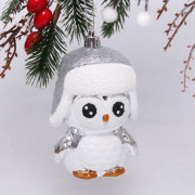 Елочная игрушка Новогодний пингвин 7х6х11см серебро 916-0694