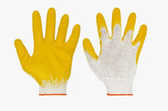 Перчатки Х/Б с резиновым покрытием (арт.411) желтые 120пар (1связка=12пар)