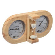 Термометр с гидрометром Банная станция 27х13х7,5см с песочными часами для бани и сауны /18028