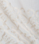 Вуаль Белая c бежевой вышивкой/низ вышивка 300х260 S35-03