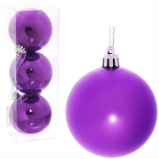 Набор шаров 3шт 6см "Глянец" фиолетовый 183-864