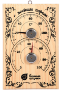 Термометр с гидрометром Банная станция 18х12х2,5см для бани и сауны /18010