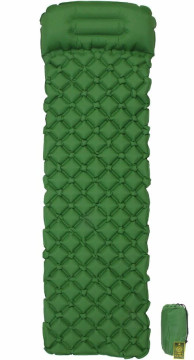 Коврик туристический надувной 190х60х5см зеленый