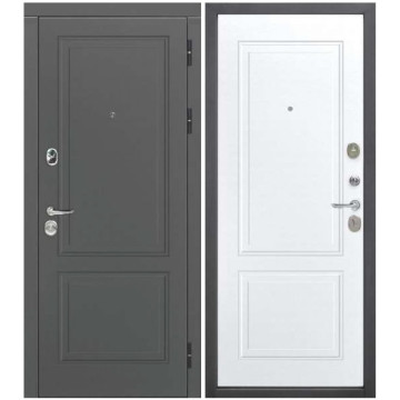 Дверь входная металлическая Порту 7,5см Эмаль серая/Эмаль белая 2050х960 мм левая